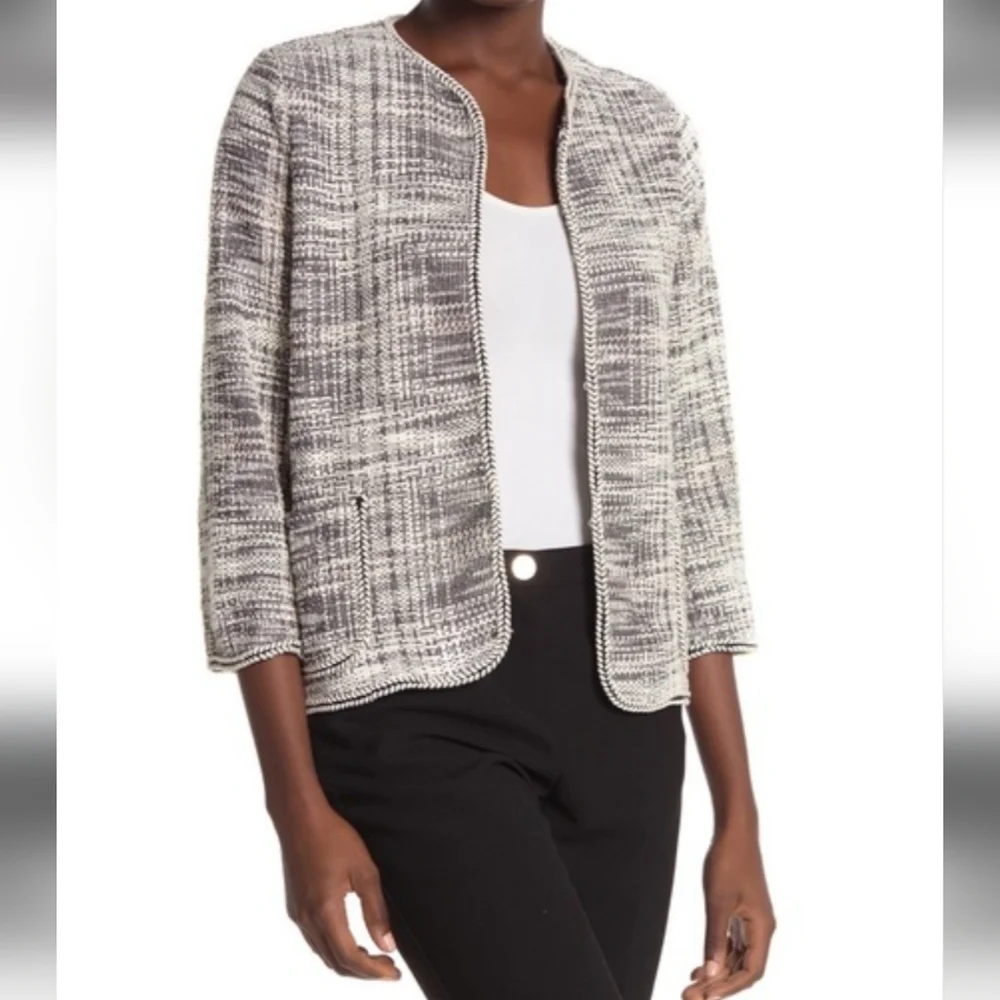 NEW Max Studio Sweater Jacket Tweed Boucle Knit - Picture 1 of 10